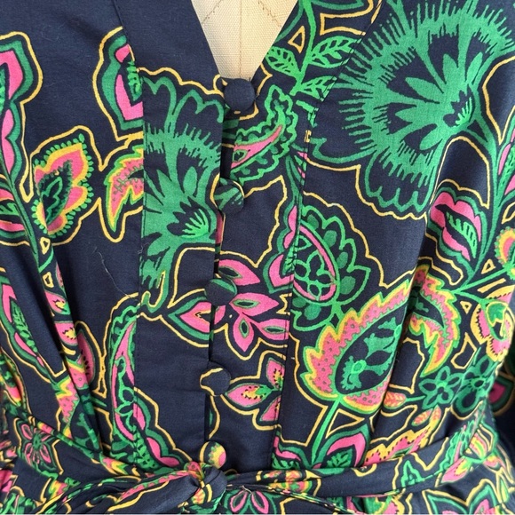 Boden prairie cottagecore blue pink paisley long sleeve corset bodice Maxi Dress - Picture 4 of 15